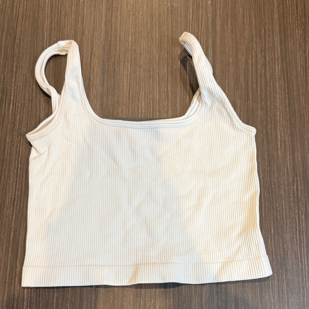 Amazon Women's White Ribbed Crop Top